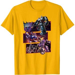 imageTransformers War for Cybertron Decepticon Panels TShirt SmallGolden Yellow