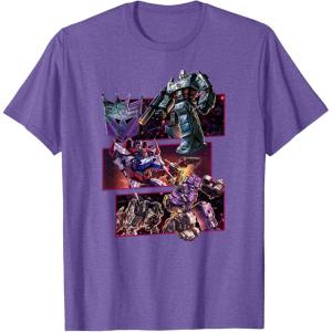 imageTransformers War for Cybertron Decepticon Panels TShirt SmallPurple Heather