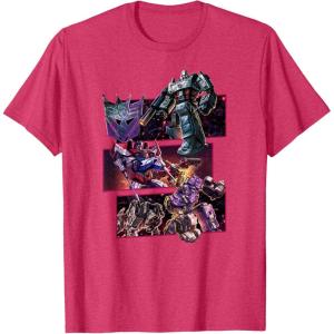 imageTransformers War for Cybertron Decepticon Panels TShirt SmallRed Heather