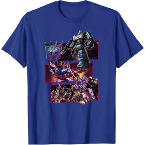 imageTransformers War for Cybertron Decepticon Panels TShirt SmallRoyal Blue