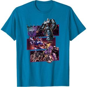 imageTransformers War for Cybertron Decepticon Panels TShirt SmallSapphire Blue
