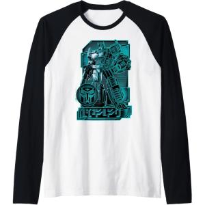 imageTransformers War for Cybertron Optimus Prime Portrait Raglan Baseball TeeBlackWhite