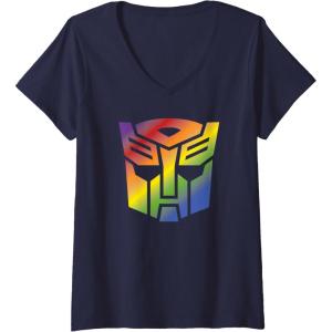 imageWomens Transformers Autobots Pride Logo VNeck TShirtNavy Blue