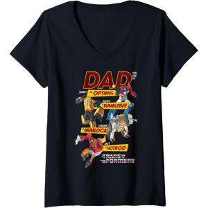 imageWomens Transformers Fathers Day Autobots Dad You are Smart Logo VNeck TShirtBlack