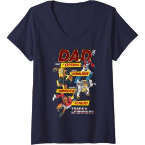 imageWomens Transformers Fathers Day Autobots Dad You are Smart Logo VNeck TShirtNavy Blue