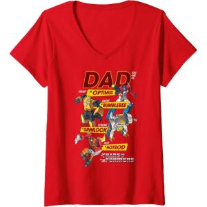 imageWomens Transformers Fathers Day Autobots Dad You are Smart Logo VNeck TShirtRed