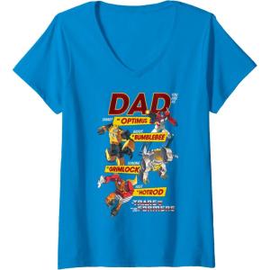 imageWomens Transformers Fathers Day Autobots Dad You are Smart Logo VNeck TShirtSapphire Blue