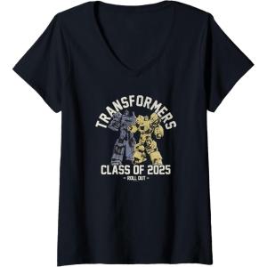 imageWomens Transformers Graduation Class Of 2025 Roll Out VNeck TShirtBlack