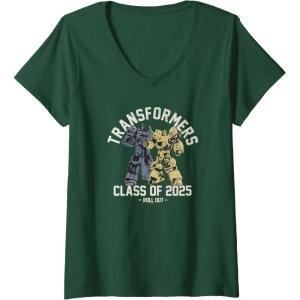 imageWomens Transformers Graduation Class Of 2025 Roll Out VNeck TShirtDark Green
