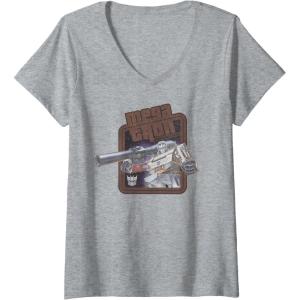 imageWomens Transformers Megatron Decepticon Leader Retro Logo VNeck TShirtHeather Grey