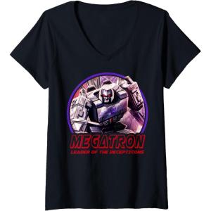 imageWomens Transformers War For Cybertron Megatron Decepticon Leader VNeck TShirtBlack
