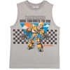 image:imageTransformers Boys 512 Blue Cotton Blend Modern Short Sleeve Shirt Tank Top and Shorts 3 Pack Bundle Set for KidsBlack and Grey