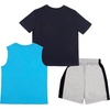 image:imageTransformers Boys 512 Blue Cotton Blend Modern Short Sleeve Shirt Tank Top and Shorts 3 Pack Bundle Set for KidsNavy Blue and Sky Blue