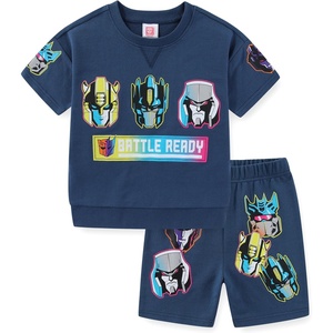 image:imageTransformers Boys French Terry Short Sleeve TShirt and Short Set for Big KidsBlue