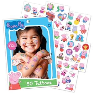 image:imageTransformers Temporary Tattoos for Kids 50 pack Made in the USA w Certified Safe Ink Birthday Party Supplies and Party Favors Kit Bulk Temporary Tattoos Stickers Set for Girls and BoysPeppa Pig